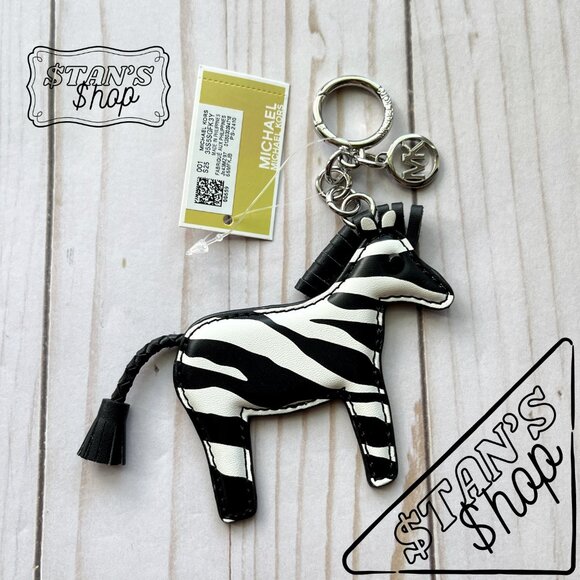 Michael Kors Accessories - MICHAEL KORS Zebra Keychain Key Fob Bag Charm - Black - 35S5SGFK3Y
